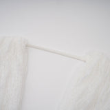 Isoline white semi-sheer lace top & shorts & dress matching set