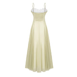 Matcha Ruffled Shirred Tulle Maxi Dress