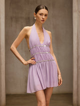 Doutzen Halterneck Rhinestone Mini Dress