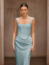 Duyen Sleeveless Corset Maxi Dress In Mint