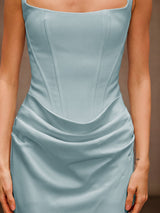 Duyen Sleeveless Corset Maxi Dress In Mint