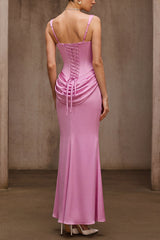 Duyen Sleeveless Corset Maxi Dress In Pink