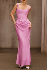 Duyen Sleeveless Corset Maxi Dress In Pink