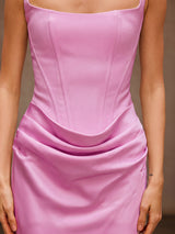 Duyen Sleeveless Corset Maxi Dress In Pink