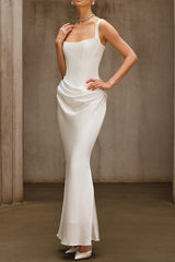Duyen Sleeveless Corset Maxi Dress In White