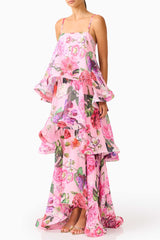 sandy Tiered Maxi Dress In pink Floral