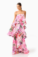 sandy Tiered Maxi Dress In pink Floral