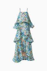 sandy Tiered Maxi Dress In green Floral