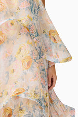 sandy Tiered Maxi Dress In yellow Floral