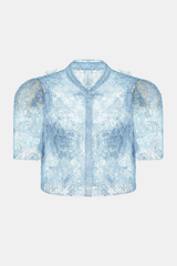 Elsea Lace Top & Mini Skirt Set - Blue