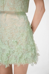 Elsea Lace Top & Mini Skirt Set - Green