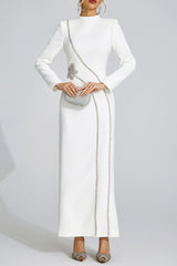 nicola Diamond embellished long sleeve Maxi Dress - white