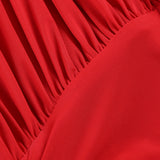 LONG SLEEVE RUCHED MERMAID MAXI DRESS RED