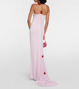 FLORAL-APPLIQUÉ ONE-SHOULDER GOWN