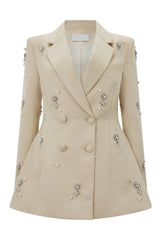 vivien Crystal embellished Blazer in apricot