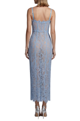 Jalana Lace Corset Midi Dress - Blue