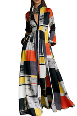 Judie Geometric Print Maxi Dress - Black