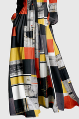 Judie Geometric Print Maxi Dress - Black