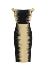 Kodyo Off Shoulder Gradient Midi Bandage Dress