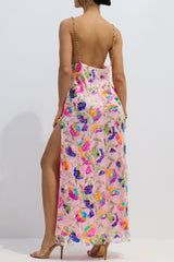 Fanny Embroidered Sequins Backless Maxi Dress