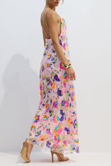 Fanny Embroidered Sequins Backless Maxi Dress