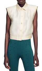 LIMON CROPPED SATIN SHIRT