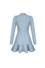 sylvia rhinestone neck cutout mini dress in blue