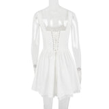 LACE CORSET MINI DRESS IN WHITE