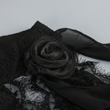 hulda cotton lace hollow maxi dress in black