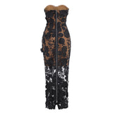jasmine strapless black maxi dress