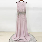 pandora Beaded rhinestone sleeveless maxi dress - pink