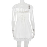 SATIN  LACE MINI DRESS
