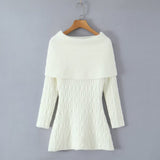 gwendolyn Off Shoulder Knit Mini Dress - White