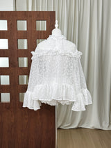vanessa white Floral Lace Ruffled Top & Shorts Set