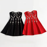 julie Strapless Diamond Bandage Mini Dress