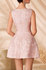 linda Jacquard sleeveless a-line mini dress - pink