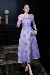 virginia Jacquard A-line midi dress - purple