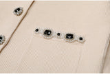 virginia Cream Embellished Cardigan skirt set