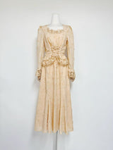rebecca Floral Lace Blouse & Skirt Set in apricot
