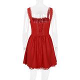LACE CORSET MINI DRESS IN WHITE