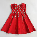 julie Strapless Diamond Bandage Mini Dress