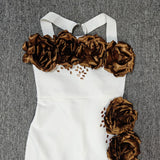 sebastiane Halterneck Flower Bandage Maxi Dress