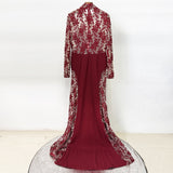trista Mesh embroidery patchwork maxi dress - red
