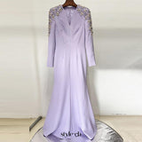 nail bead set diamond front slit small trailing long dress