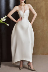 hilary v-neck strapless maxi dress - white