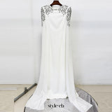 white diamond long sleeve maxi dress