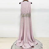 pandora Beaded rhinestone sleeveless maxi dress - pink