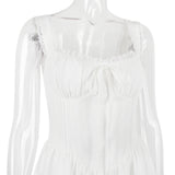 LACE CORSET MINI DRESS IN WHITE