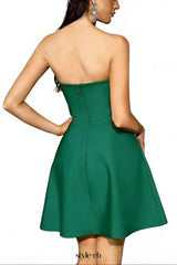 Erin Rhinestone Strapless Mini Dress - Green