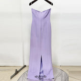 purple embellished off-shoulder maxi dress
